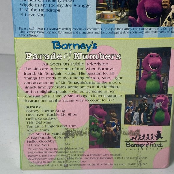 Barney’s Exercise Circus/Parade of Numbers (VHS, 1996, 2-Tape Set) Barney - Picture 8 of 10